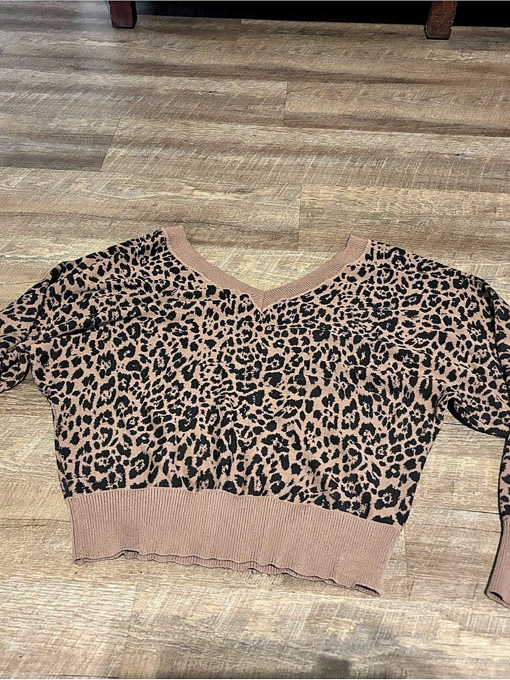 Express Animal Print Cotton Sweater Medium